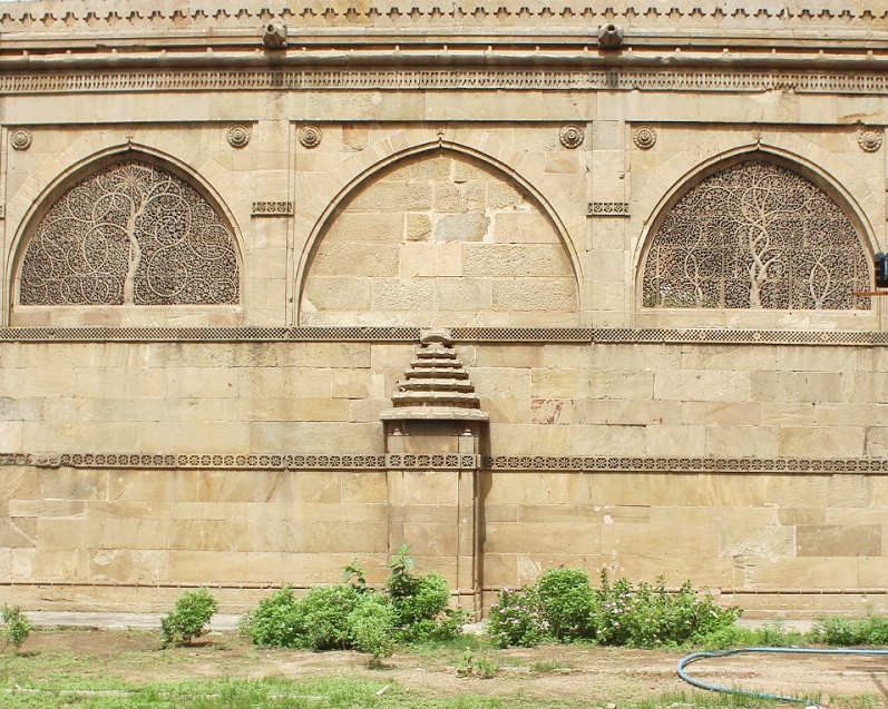 The famous lattice work - Tree of Life on windows of Sidi Saiyyad Mosque