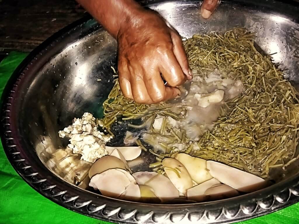 Making of Ethnic Manipuri dish Eromba