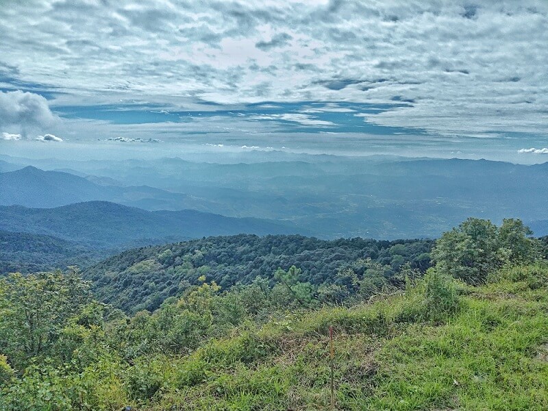Stunning view of the valley and Doi Inthanon National Park and mountains