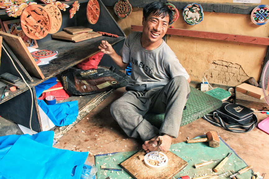 Pema Tshering - A cerebral palsy artist at Simply Bhutan