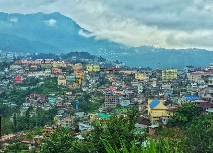 The hills of Kohima dotted with houses 