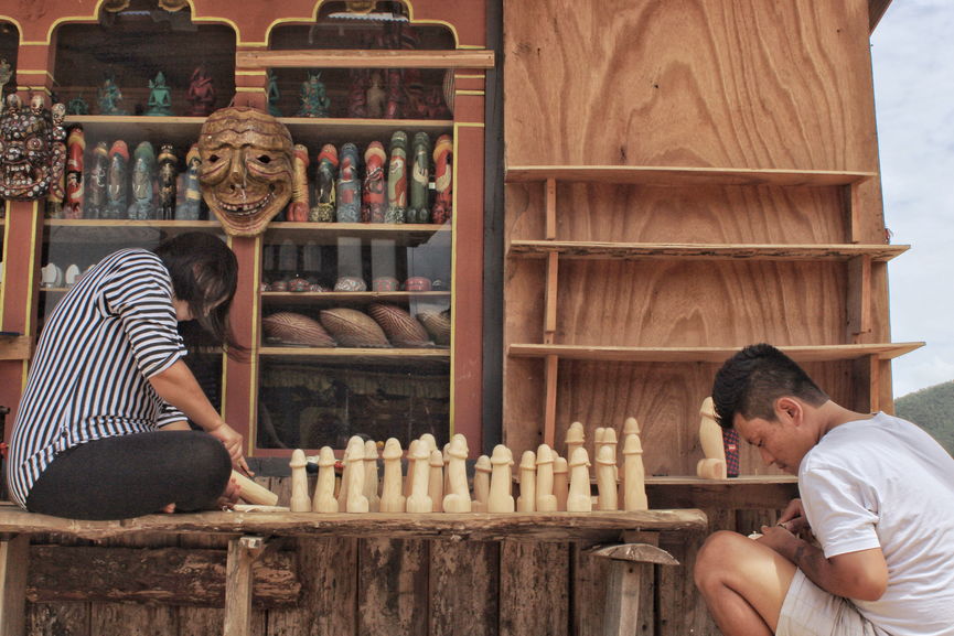 The artists at Phallus Village - Bhutanese artisans are excellent craftsman