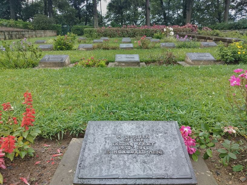 The memorials stones inside the Kohima War Cemetery