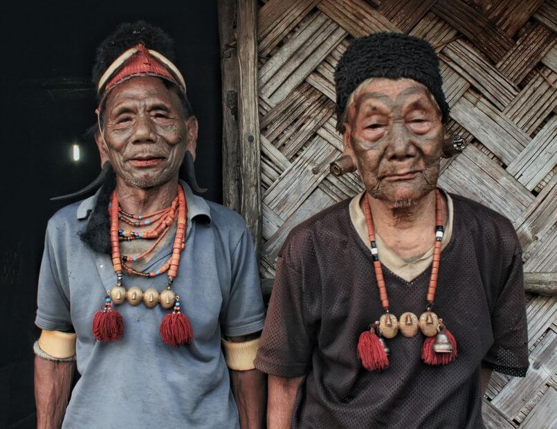 The surviving headhunters of Hongphoi Village - To the left is the Angh of the village