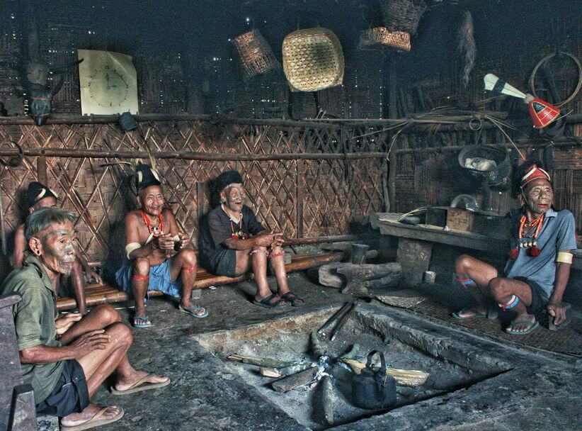 The old headhunters chilling in their traditional Kitchen