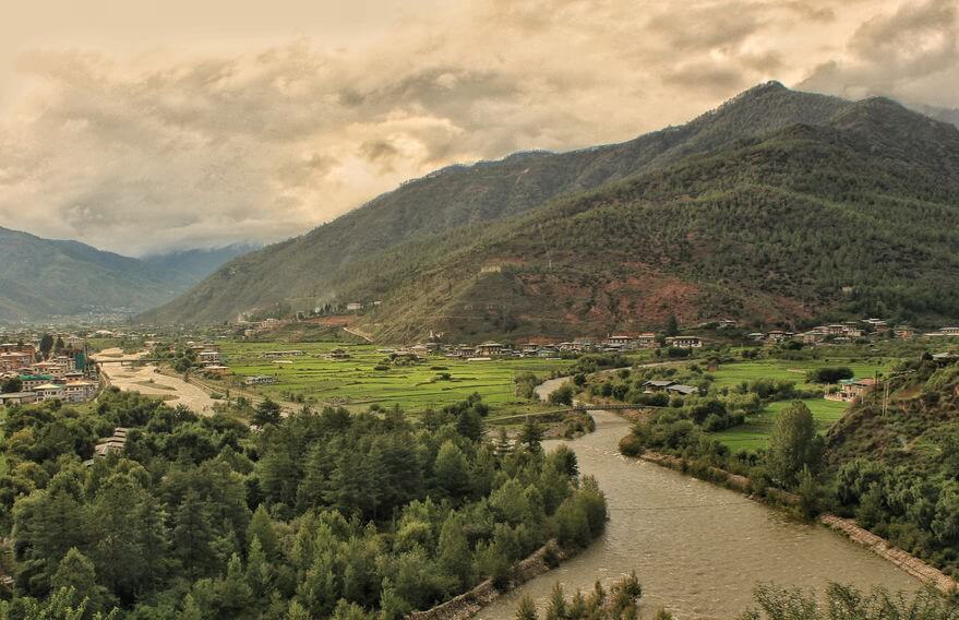 The gorgeous Paro Valley in the evening