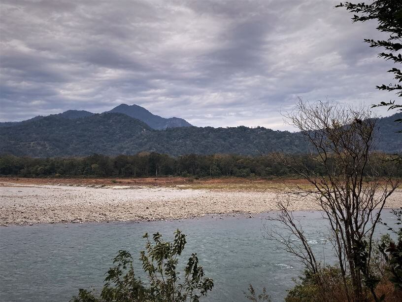 Manas River cutting through Manas National Park