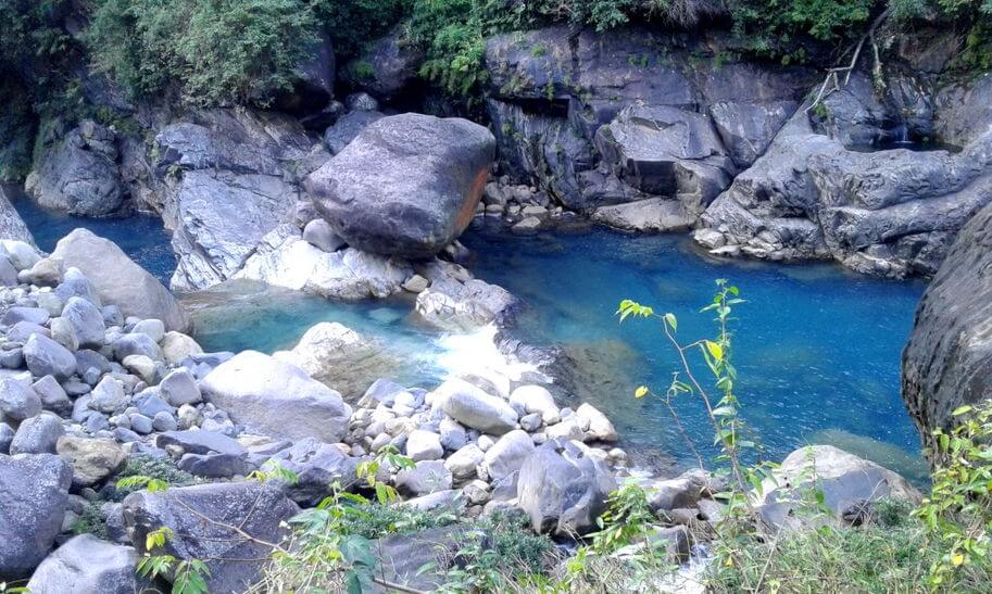 Crystal clear blue water of Nongriat - PC: Upasana Kakati