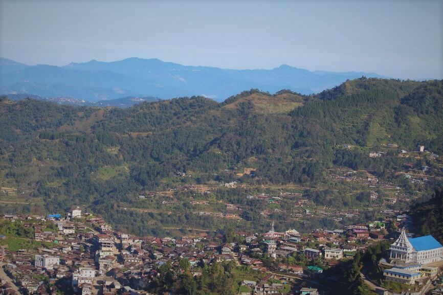 The view of Pfutsero Town from Glory peak Viewpoint