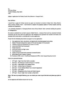 cover letter for turkey student visa