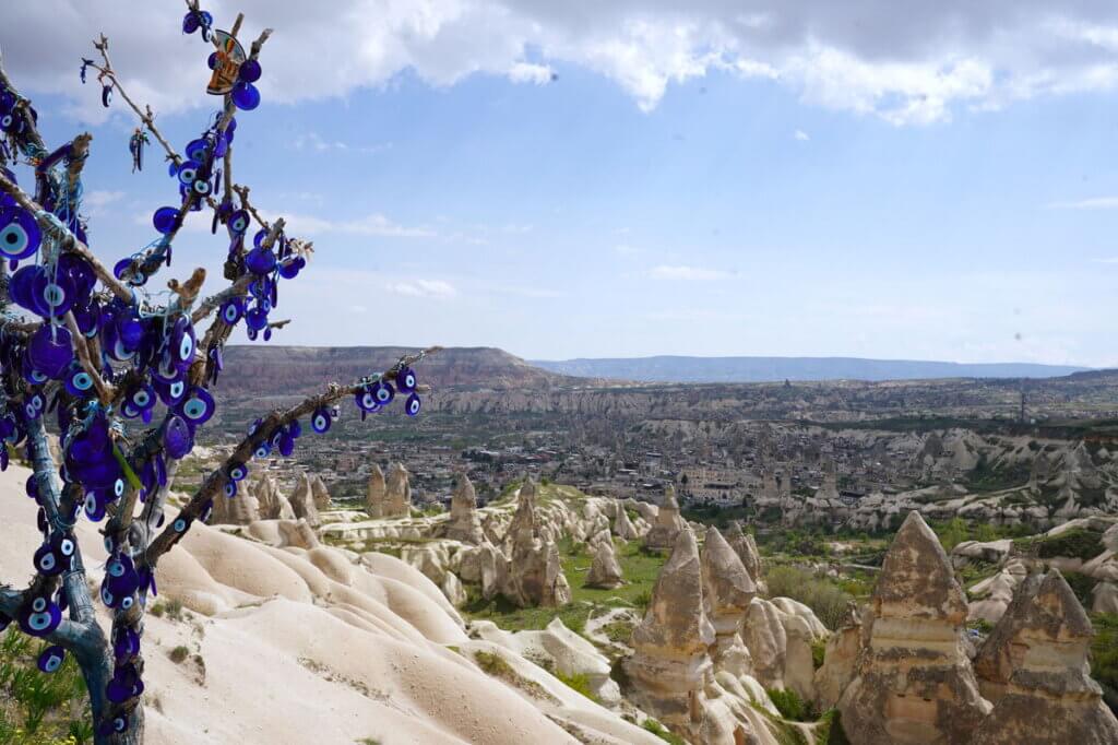 Overlooking gorgeous Cappadocia of Turkey