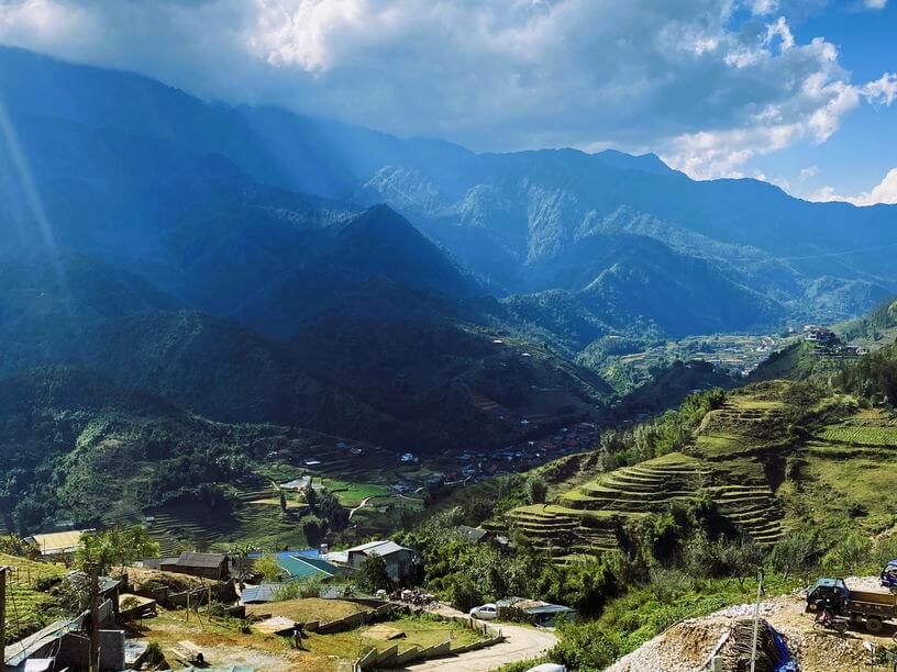 
Overlooking the gorgeous rice terraced fields of Muong Hoa Valley in SaPa, Vietnam