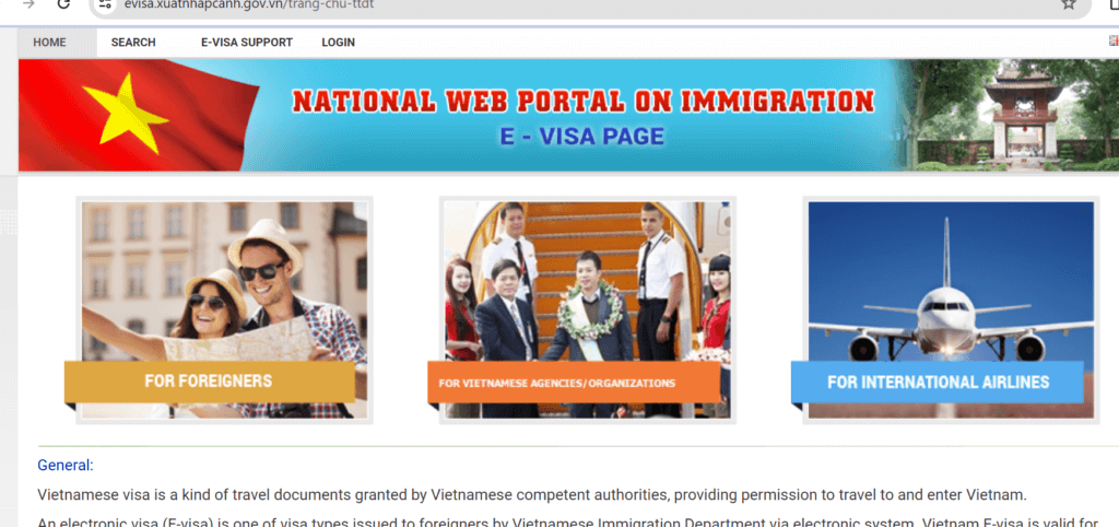 This is the official page for Vietnam E-Visa Application. Click on -For Foreigners, and start the application process by filling the online form. 