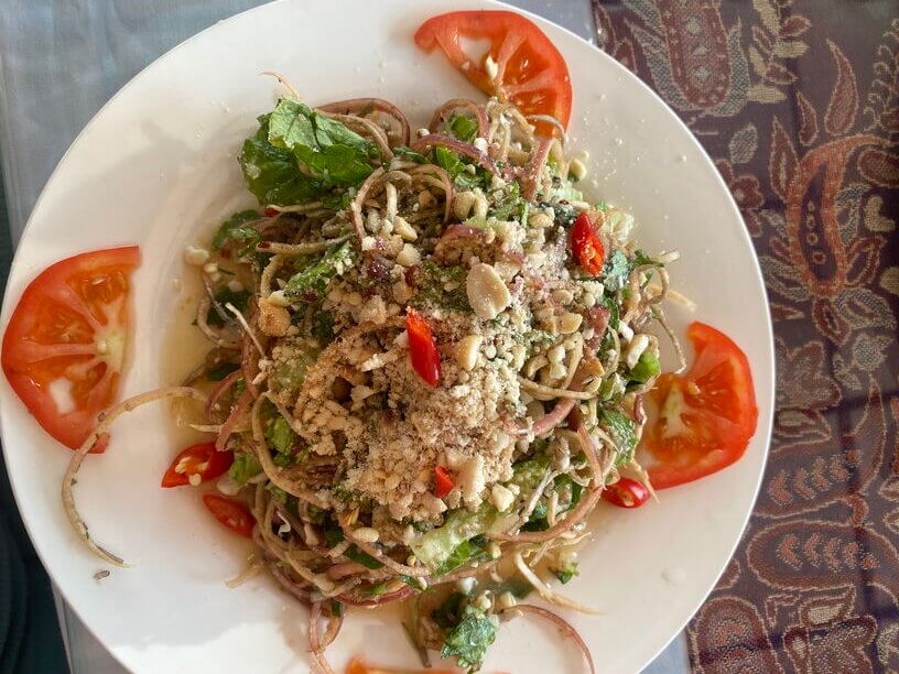 The banana flower salad makes for a wholesome appetizer or sides with the main course