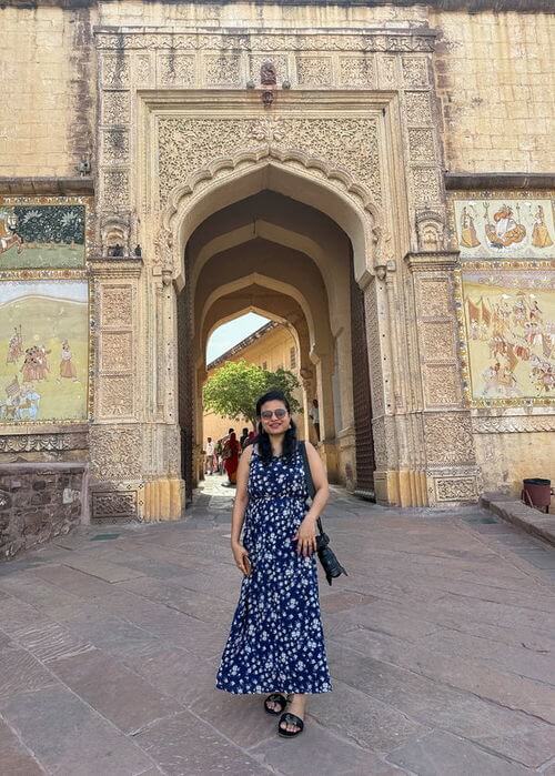 In front of Mehrangarh Fort main gate 