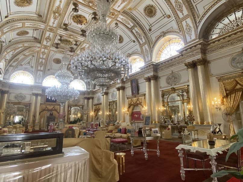The stunning Durbar Hall inside Jai Vilas Palace